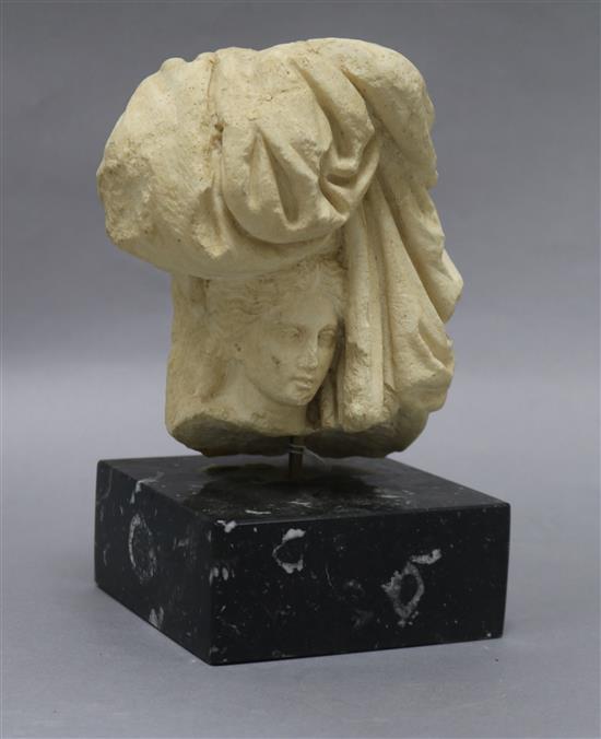 A sculpture on a marble base height 21cm
